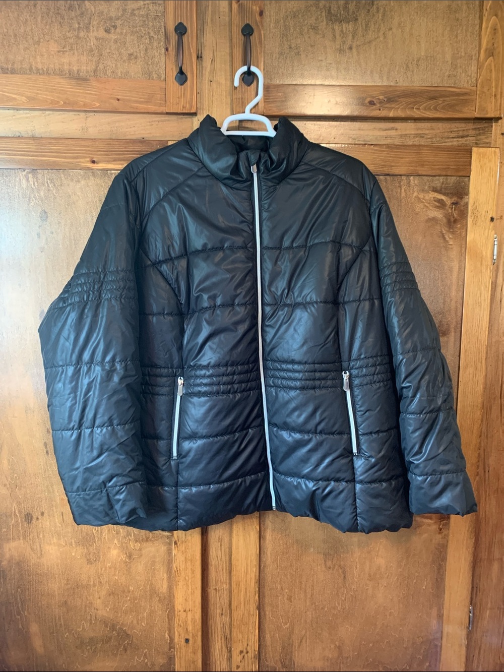 EUC- Ellos Black Quilted Puffer Jacket with Zippered pockets Size 3X